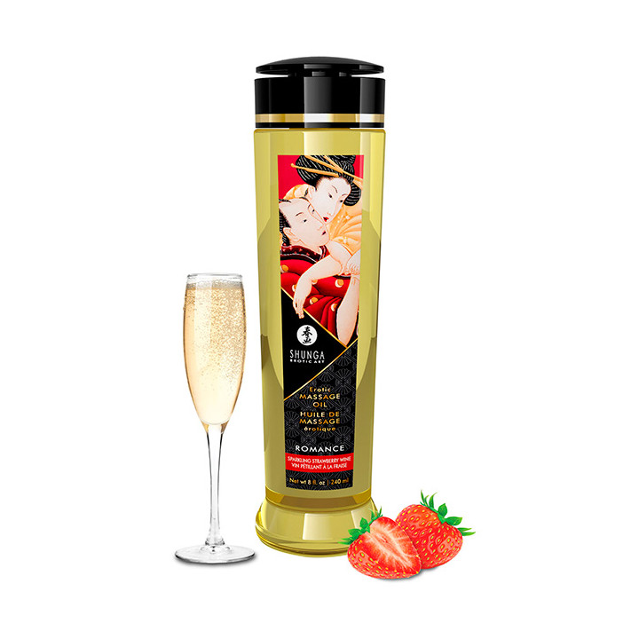 Shunga massage oil romance sparkling strawberry wine