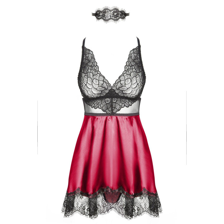 Eve chemise with mask purple