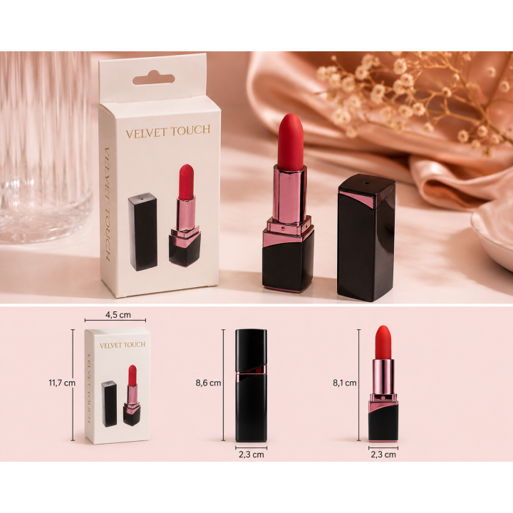 Velvet Touch wibrator mini w kształcie szminki ładowany usb czarny