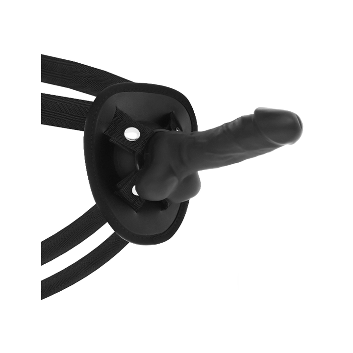 COCK MILLER - HARNESS + SILICONE DENSITY COCKSIL ARTICULABLE BLACK 13 CM