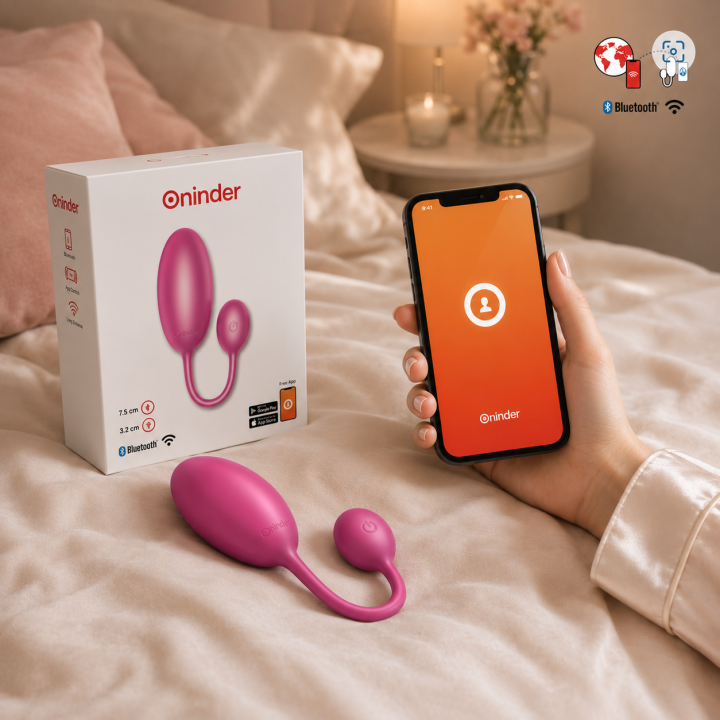 ONINDER - TOKYO VIBRATING EGG PINK 7.5 X 3.2 CM FREE APP