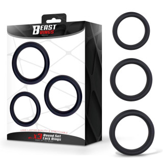 Set of 3 Penis Rings Silicone S, M and L
