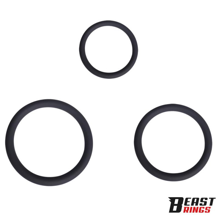 Set of 3 Penis Rings Silicone S, M and L