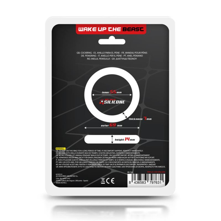 Cock Ring Solid Silicone 5.5 cm Black