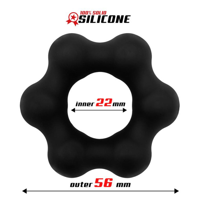Cock Ring Liquid Silicone 2.2 cm Black